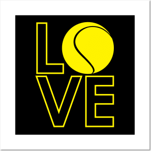 Love Tennis Ball Logo Design Posters and Art